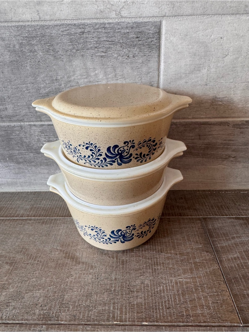 Vintage Pyrex Homestead Casserole Dish #471/#472 And #473 With Lid (6pcs)